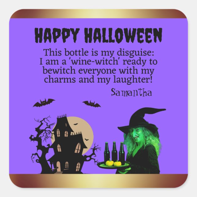 VIOLET Witch's Brew: Spooktacular halloween Square Sticker (Front)