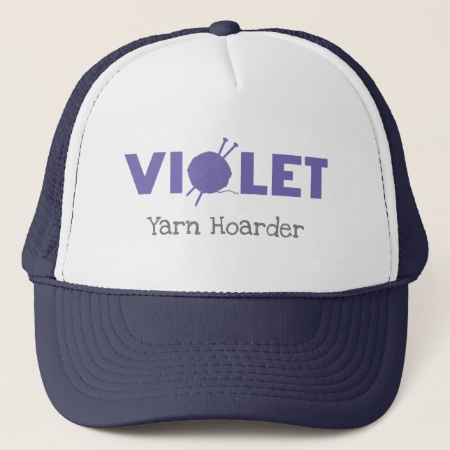 Violet Yarn Hoarder Trucker Hat (Front)