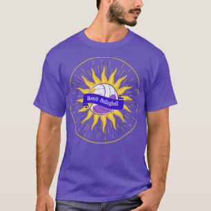Violet Yellow Beach Volleyball Summer Camp Sun T-Shirt
