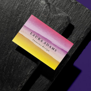 Violet Yellow Brushstrokes Business Card