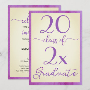Violet Yellow Class Of Graduation Invitation