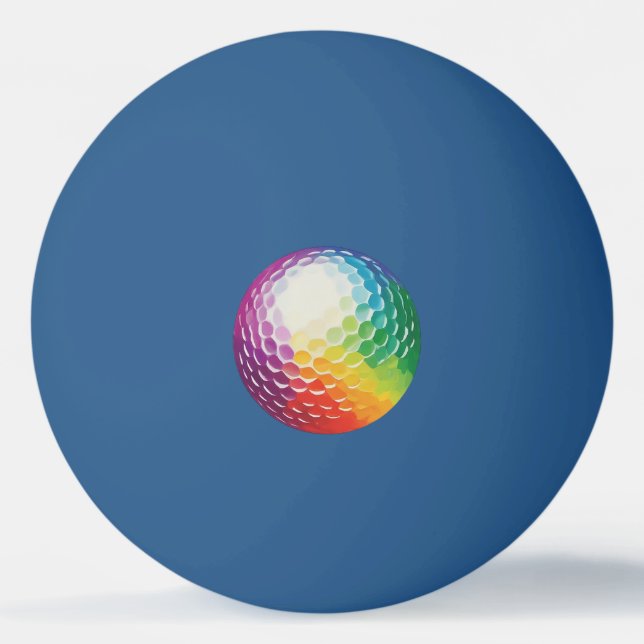  Violet Yellow Green Designed Ping Pong Ball (Front)