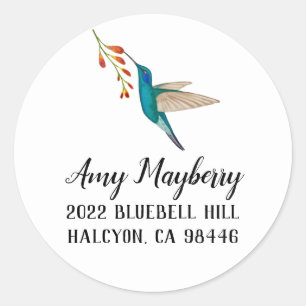 Violetear Hummingbird return address Class Classic Round Sticker
