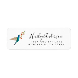 Violetear Hummingbird return address Label