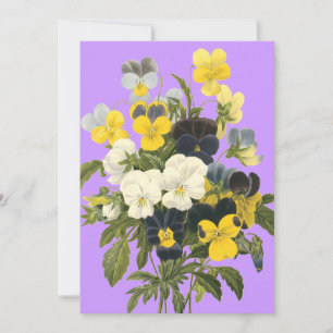 Violets and Pansy Custom Baby Shower Invitations