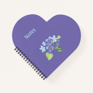 Violets are blue Personalised Purple Heart Notebook