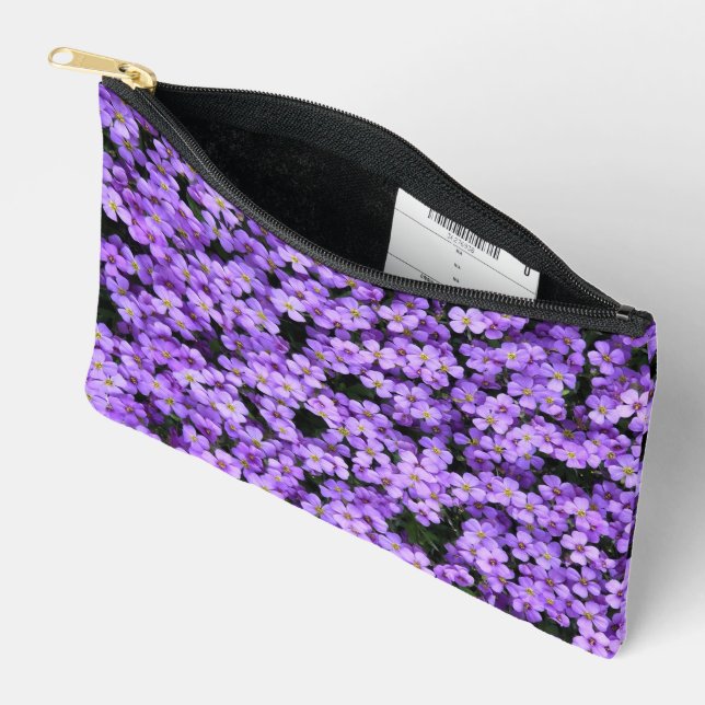 Violets Beautiful Violet Flowers Accessory Pouch (Open)