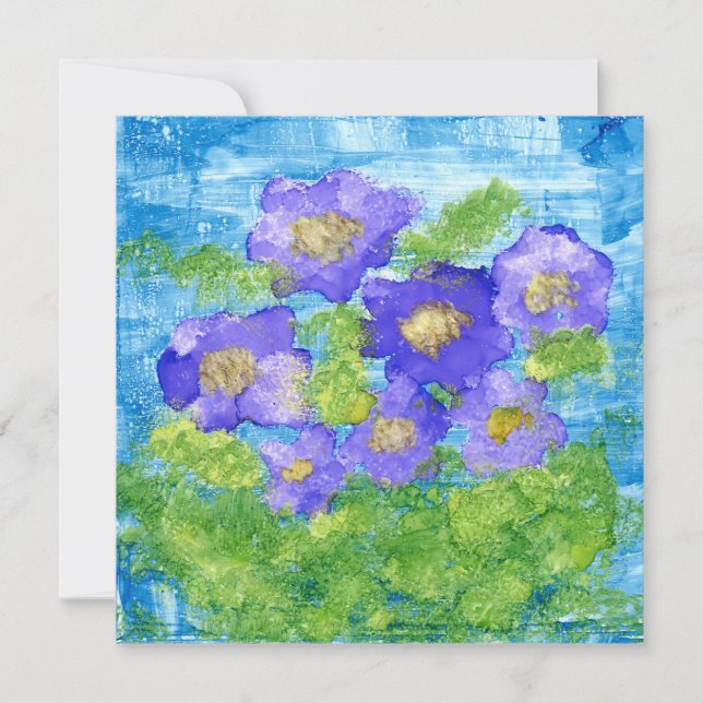 "Violets" Blank Card (Front)