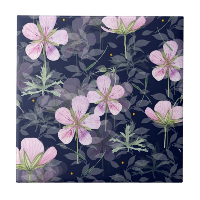 Violets Ceramic Tile (Front)