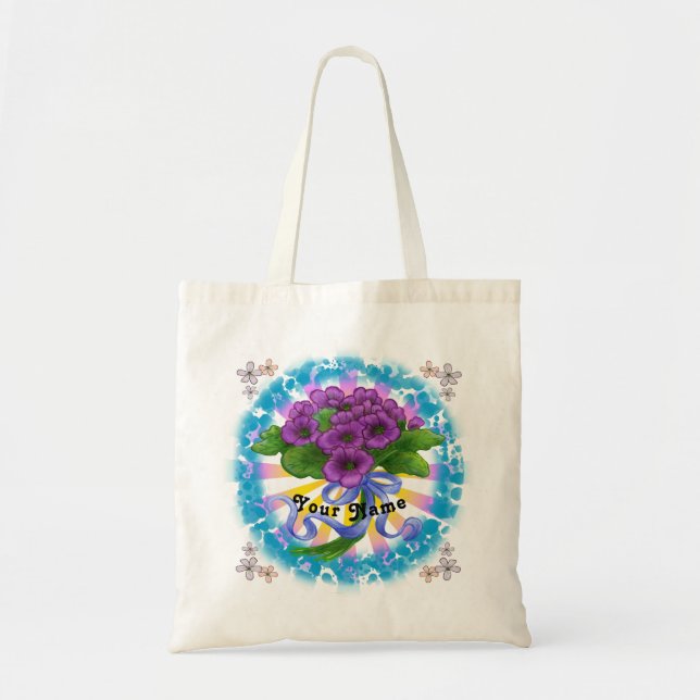 Violets flowers Bouquet  Tote Bag (Front)