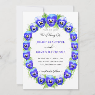 Violets Frame Wedding Invitations Example