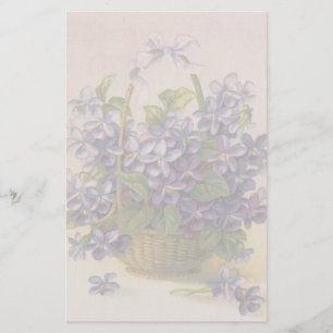 Violets in a Basket Stationery