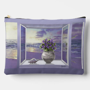 violets in a moon jar accessory pouch