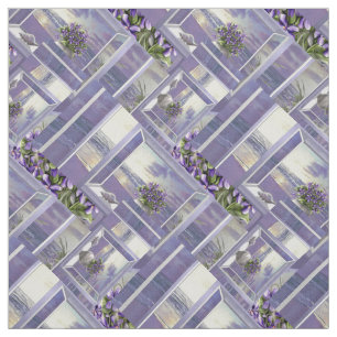 violets in a moon jar fabric