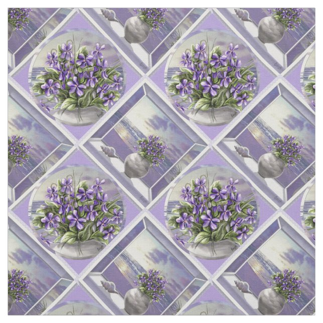 violets in a moon jar fabric (Swatch)