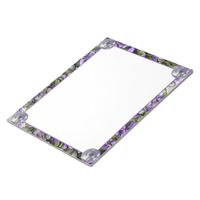 violets in a moon jar notepad (Angled)