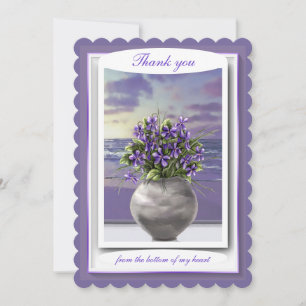 violets in a moon jar thank you card