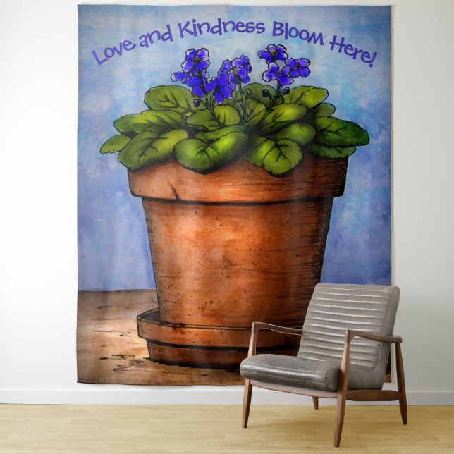 Violets in Bloom Tapestry (In Situ)