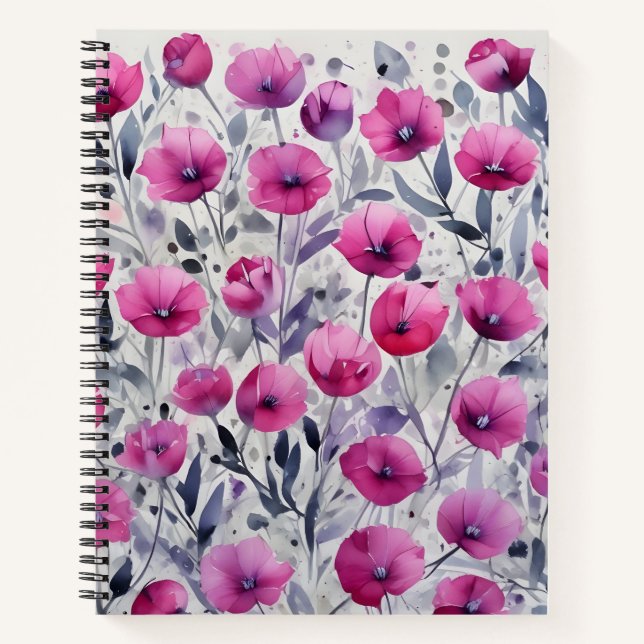 Violets in Gray Notebook (Front)