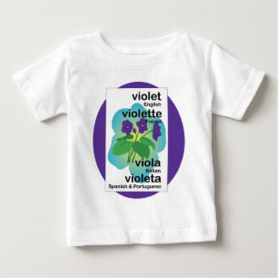 Violets in Many Languages Baby T-Shirt
