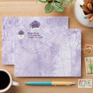 Violets In Teapot Envelope