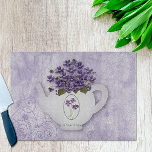Violets In Teapot Pillow Cutting Board
