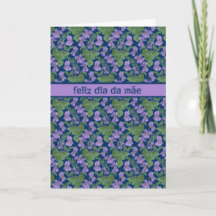 Violets, Mother's Day Card, Portuguese Greeting Card