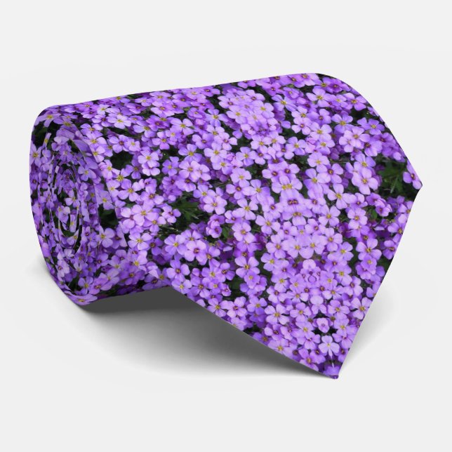 Violets Neck Tie Violet Flowers (Rolled)