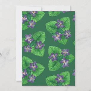 Violets on emerald green