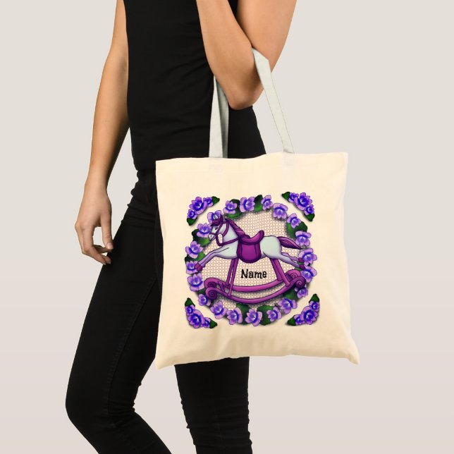 Violets Rocking Horse  Tote Bag (Front (Product))