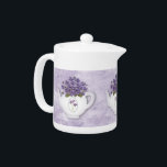 Violets Tiny Teapot<br><div class="desc">This Violets Teapot features my mouse drawn art and is perfect for a Shabby Chic or Cottage style kitchen or dinette.</div>