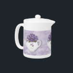 Violets Tiny Teapot<br><div class="desc">This Violets Teapot features my mouse drawn art and is perfect for a Shabby Chic or Cottage style kitchen or dinette.</div>