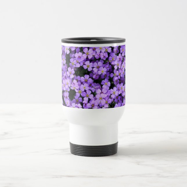 Violets Travel Mug Violet Flowers (Center)