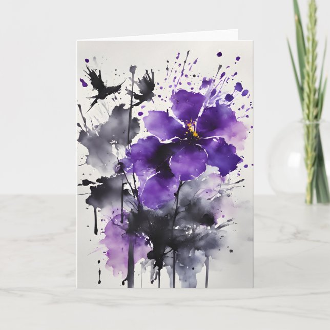 Violetta - Watercolor flowers Card (Front)