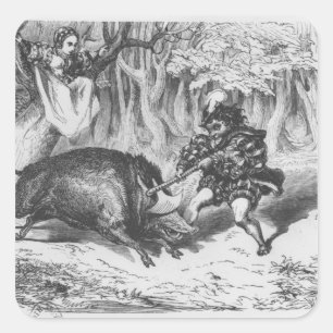 Violette and Ourson Square Sticker