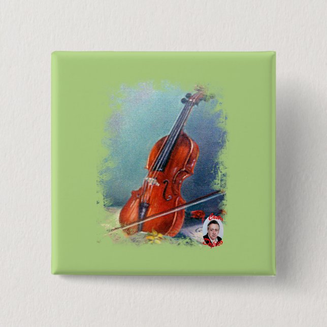 Violin 15 Cm Square Badge (Front)