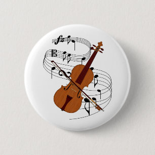 Violin 6 Cm Round Badge