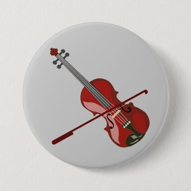 Violin 7.5 Cm Round Badge (Front)