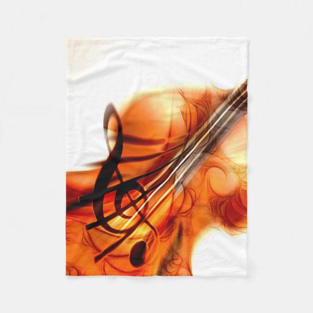Violin Abstract Art Fleece Blanket (Front)