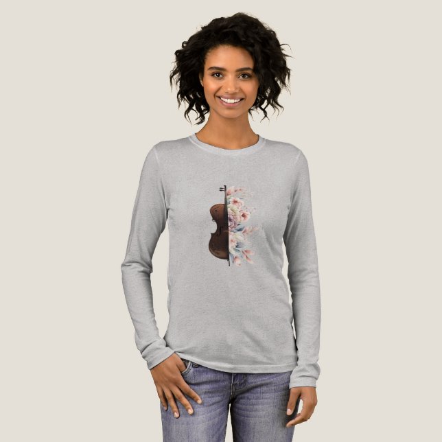 Violin among flowers. Bouquet of flowers. Tri-Blend Shirt (Full Front)