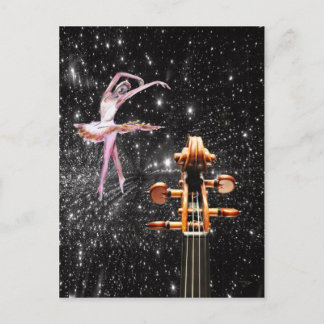 Violin and Ballet Dancer Postcard