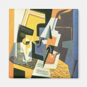 Violin and Glass by Juan Gris, Vintage Cubism Magnet