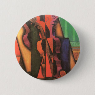Violin and Guitar by Juan Gris, Vintage Cubism Art 6 Cm Round Badge