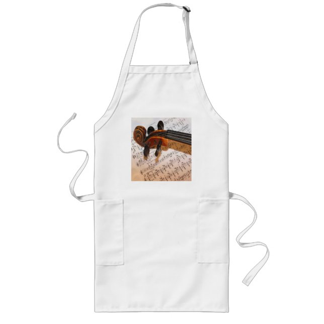 Violin and Music Long Apron (Front)
