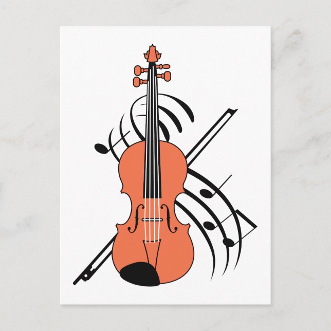 Violin and Music Postcard (Front)