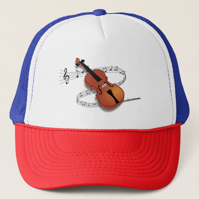 Violin and musical notes trucker hat (Front)