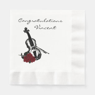 Violin and Roses Congratulations Napkin