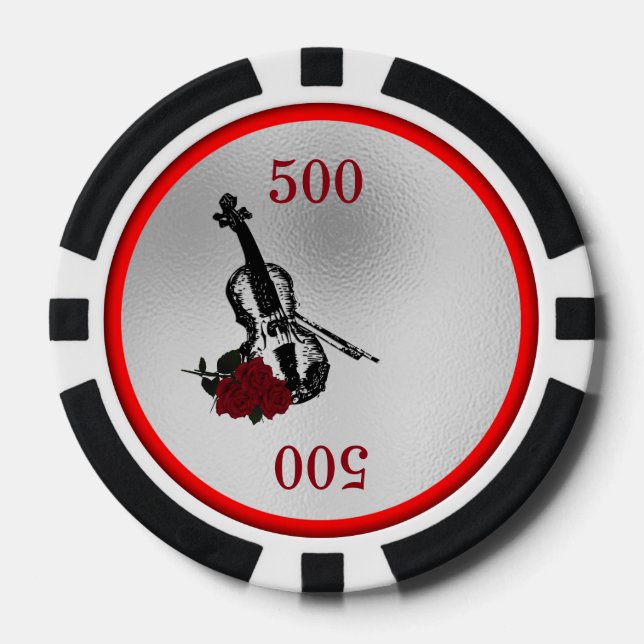 Violin and Roses Poker Chips (Front)
