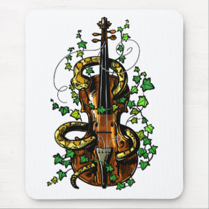 Violin and snake mouse pad