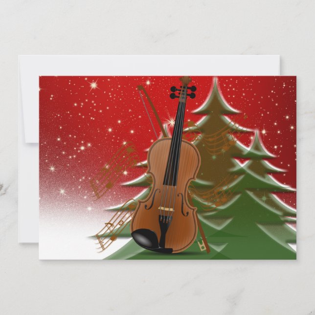 Violin at Christmas, Merry Christmas, Card (Front)